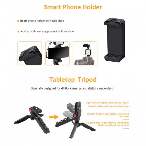 Multifunctional Professional Vlogging Kit With Tripod LED Video Light And Phone Holder